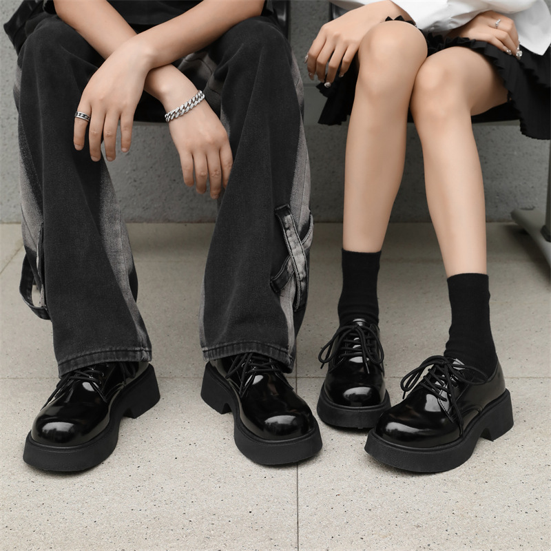 ShoeVault Large Leather Couple Style Japanese Short Boots 2025 Spring New Derby High Appearance Teen Boys Shoes Dropshipping_voghion.com