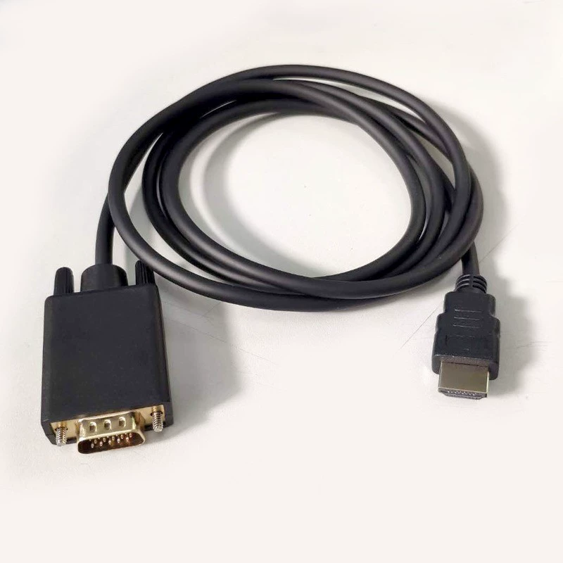 Заводская оптовая HDMI на VGA ротатор 1.8м компьютерный дисплей 1080P HD видео HDMI to VGA