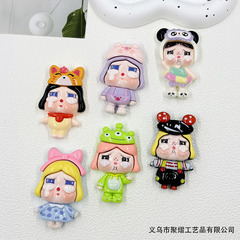 工場直販漫画大型ブラインドボックス泣いている女の子樹脂アクセサリー diy クリーム接着剤携帯電話ケースキーホルダートレンディ