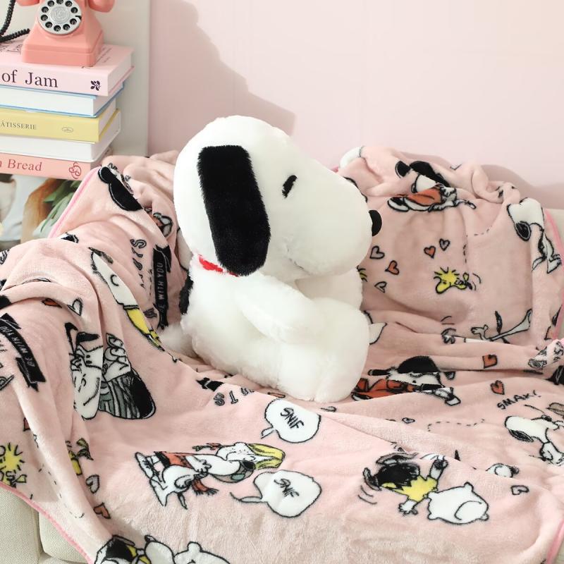 만화 스누피 베개 Ins 귀여운 인형 에어컨 담요 2 대 1 자동차 인형 담요
