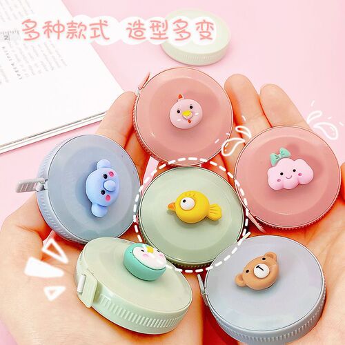 Cute Cartoon Automatic Retractable Tape Measure Student Convenient Round Measurement Wholesale Mini Measurement Multifunctional Tape Measure