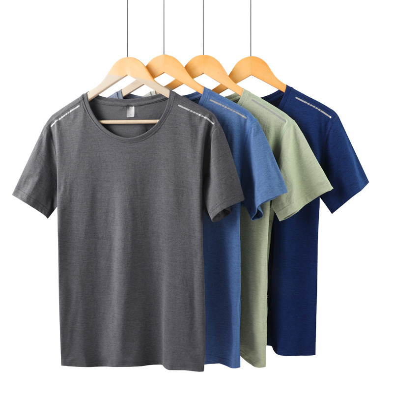 Al aire libre caminata rápida ropa de secado camiseta deportiva casual camiseta elástica de manga corta camiseta de maratón impresión camiseta