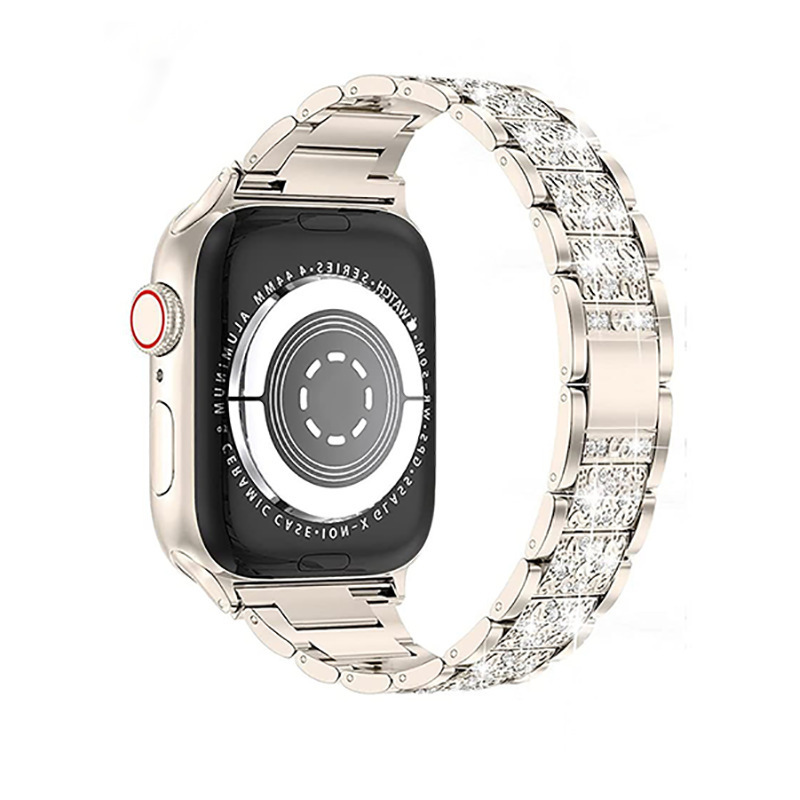 Adecuado para Apple reloj Correa moda metal sólido Acero inoxidable Apple reloj Correa diamante iwatch Correa