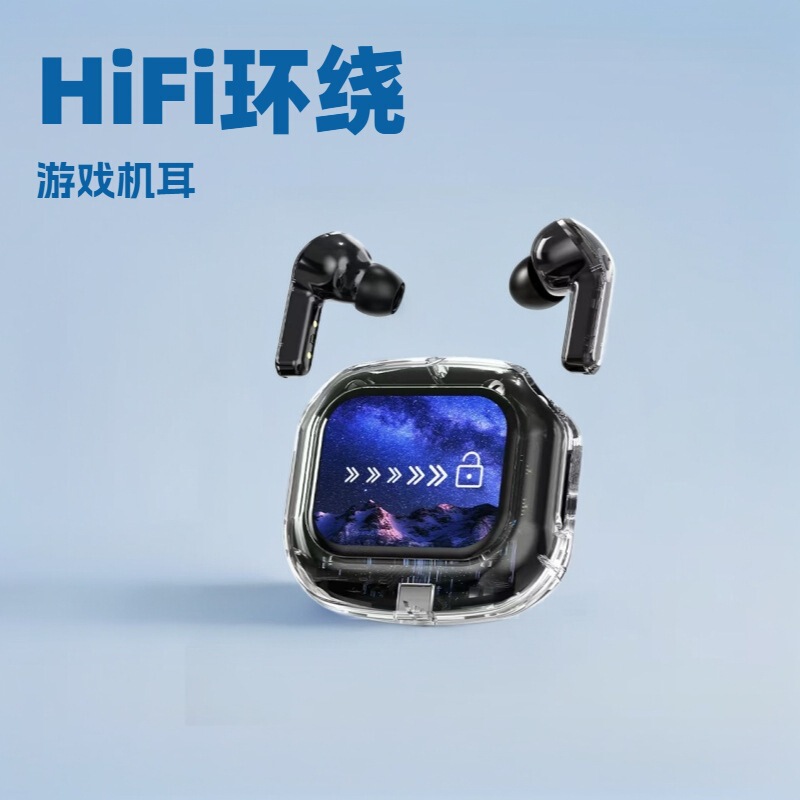 クロスボーダー AirMAX Bluetooth ヘッドセット インイヤー LCD タッチ カラー スクリーン ノイズリダクション 透明モデル 長持ちするスポーツ ヘッドセット|undefined