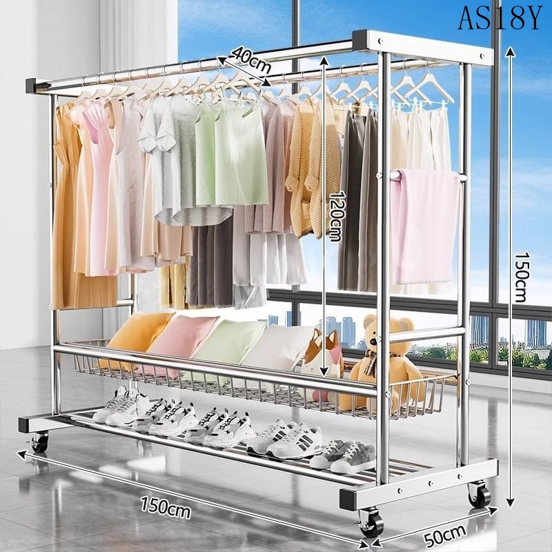 [더블폴 업그레이드 더블 레이어 스크린 프레임 150cm] 두꺼운 아연 도금 - 프리 메탈 휠