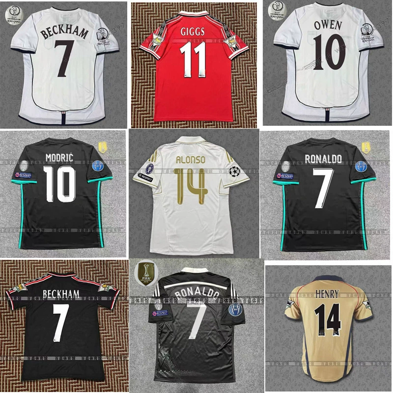 Ретро-трикотаж Футбольный костюм Классический Генри Роналду Оуэн Бекхэм Кантона Гиггза