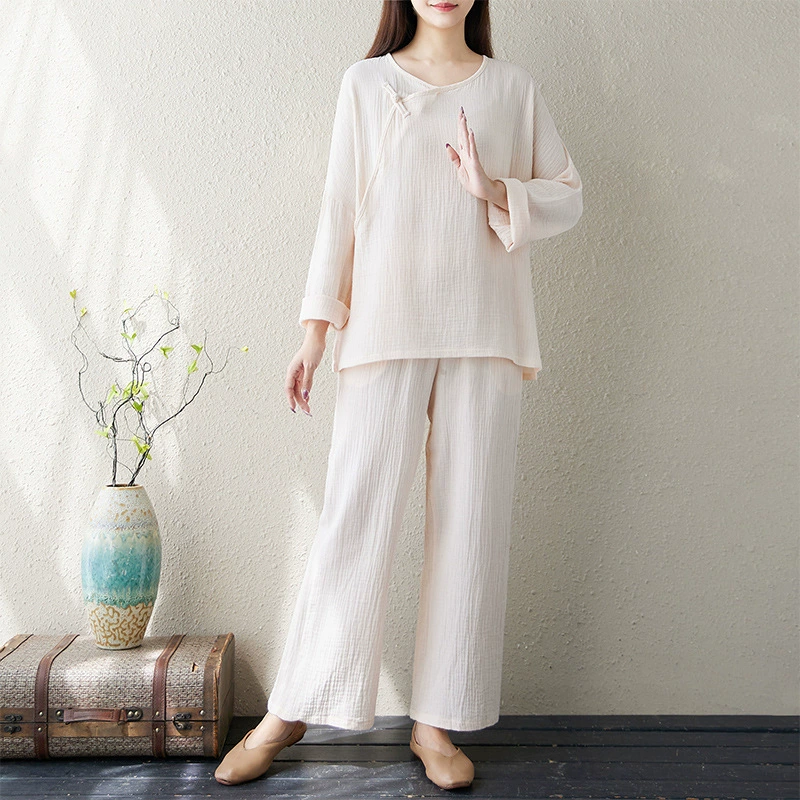 Литературный дзен чайный костюм медитации, набор из двух частей