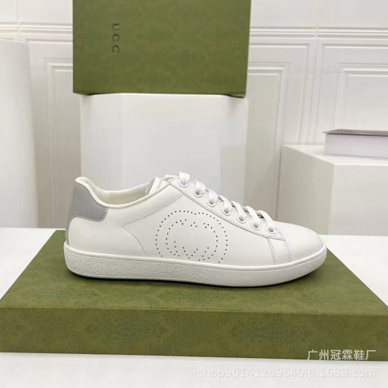 2025新款G家小蜜蜂小白鞋女真皮刺绣百搭情侣运动板鞋ins男休闲鞋|undefined