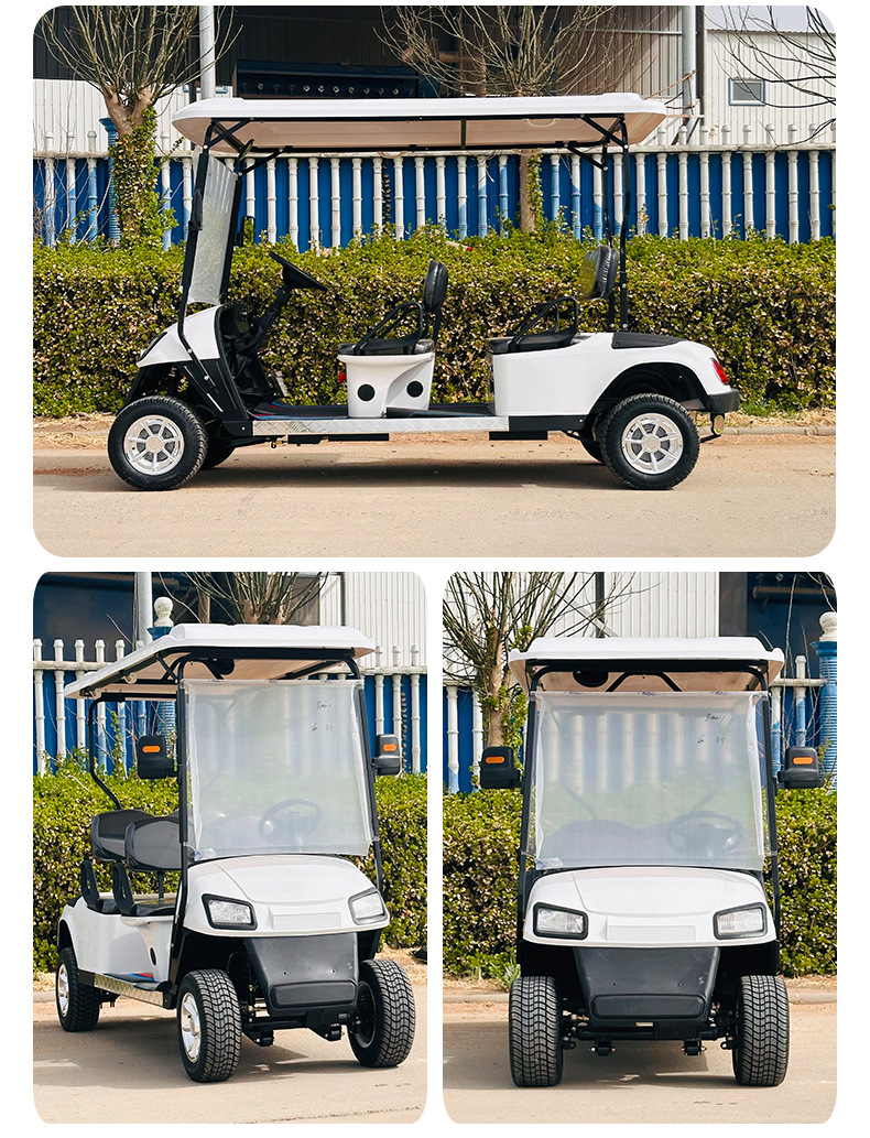 4-Seater Golf Cart, Four-Wheel Sightseeing Vehicle, Golf Course Tourist Attraction Tour, Sales Office Electric Vehicle, Patrol Vehicle