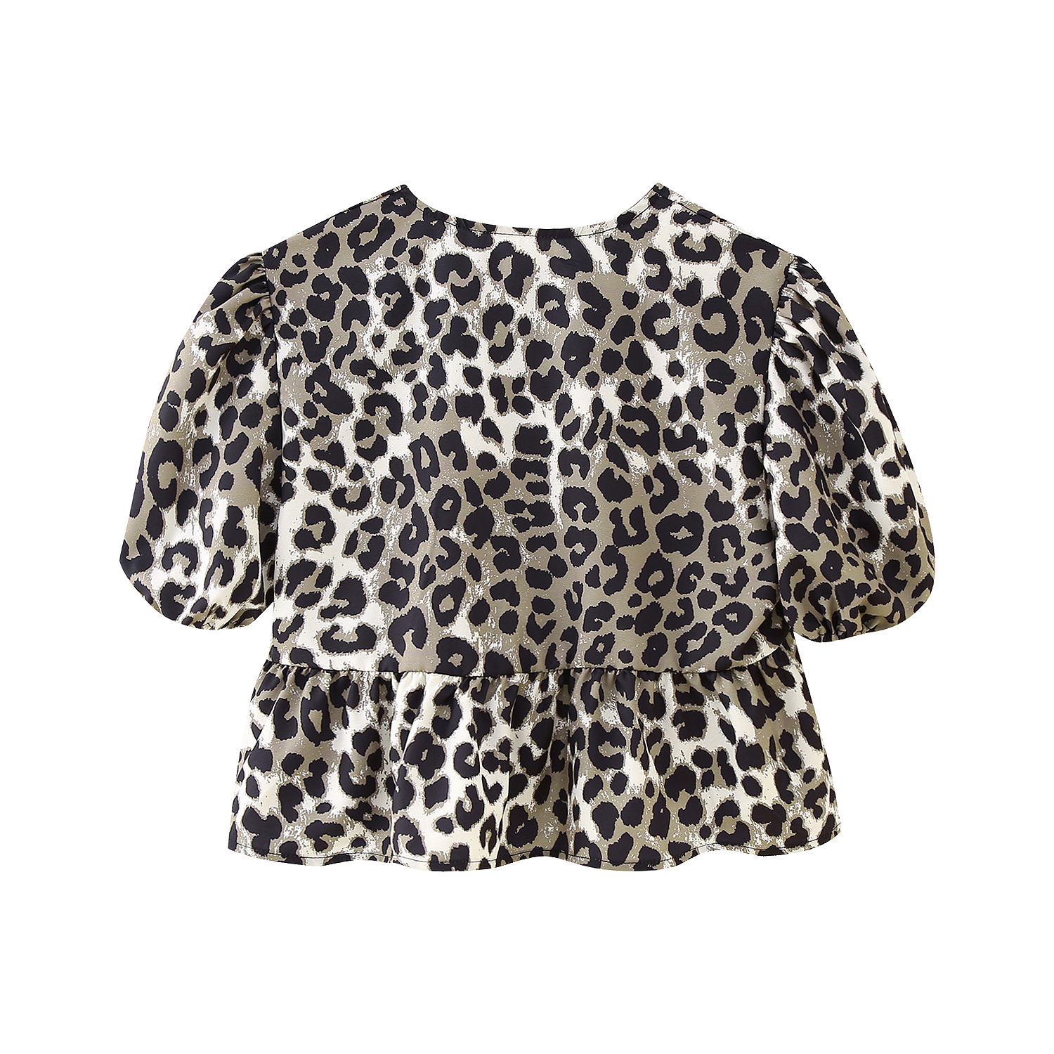 Frau Bluse Kurzarm Blusen Strassenmode Streifen Einfarbig Leopard display picture 1