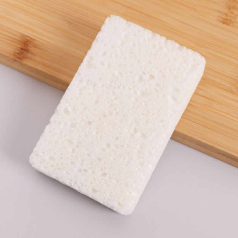 Pulpa de madera natural, lavado de platos de algodón, esponja, limpieza de cocina, bloque de esponja absorbente de agua, cepillo antiadherente, tazón, esponja de pulpa de madera de color
