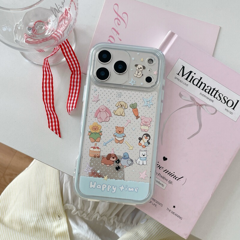 Colorful Mirror Side Edges Suitable for Iphone17 Apple 16Promax/15/14 Mobile Phone Case Cartoon 11 New Model 12