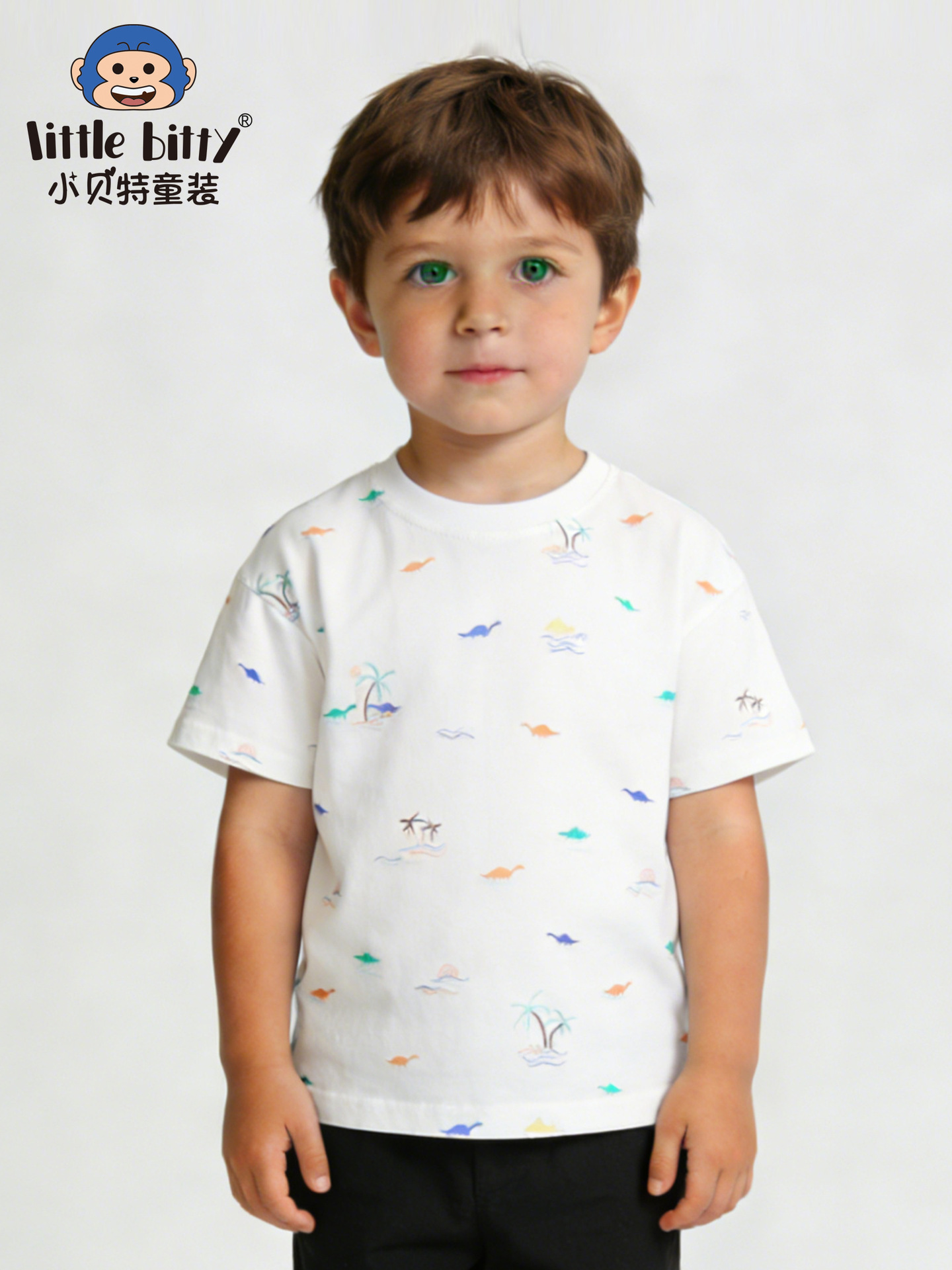 Cross-Border 26Th Spring/Summer Children's Short-Sleeve T-Shirt with European and American Cartoon Dinosaur Print for Boys, Pullover Style, Wholesale in Stock