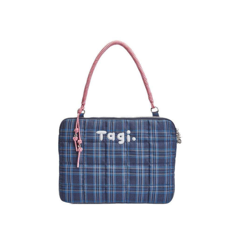 Tagi.新编织小枕头刺绣串珠手提肩防摔防震电脑包笔记本包|undefined