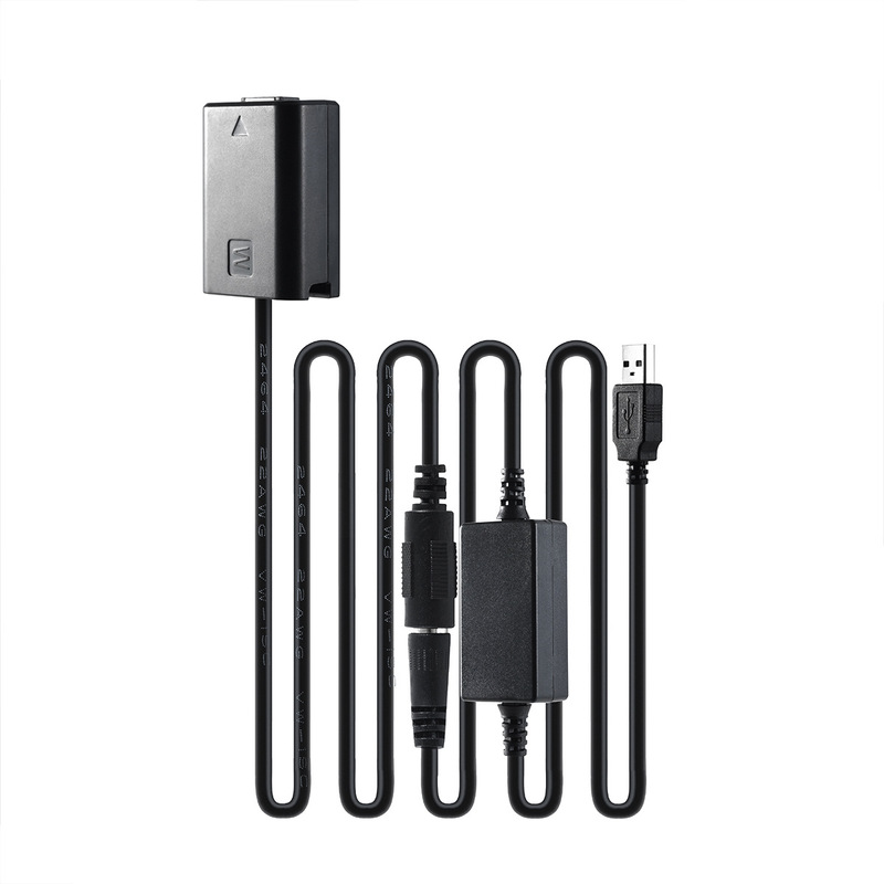 NP-FW50 fake battery ZV-E10 A6500 A7S R2 M RX10 external USB charging treasure power supply cable