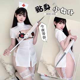 听澜性感情趣内衣女制服诱惑角色扮演护士挖空露胸纯欲免脱套装