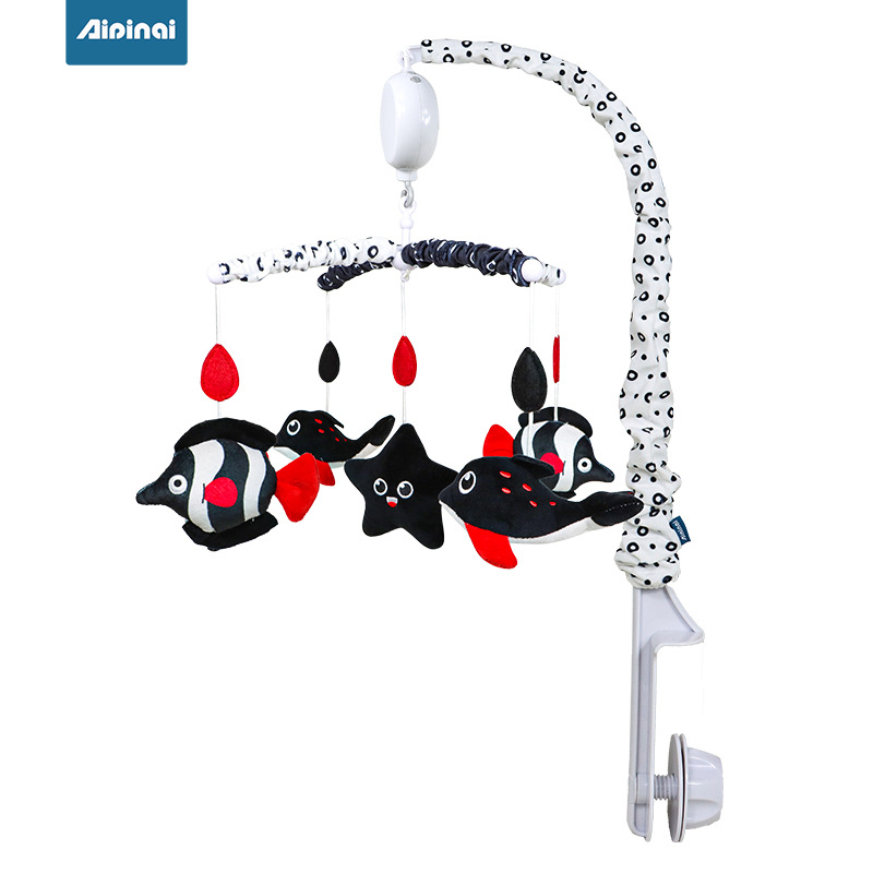 嬰幼兒床鈴搖鈴玩具 0-1歲音月音樂床頭鈴公仔玩具 寶寶安撫玩具