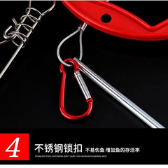 不鏽鋼鎖魚器便攜鎖魚扣路亞魚鎖活魚扣鎖魚器不鏽鋼鋼絲穿魚器