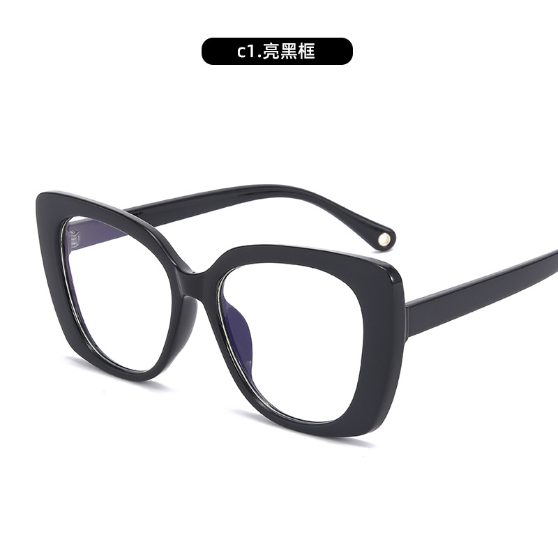 Selección de comercio exterior de moda montura de ojo de gato gafas anti-luz azul montura grande modelo de celebridad de Internet marco de gafas personalizado ventas directas de fábrica