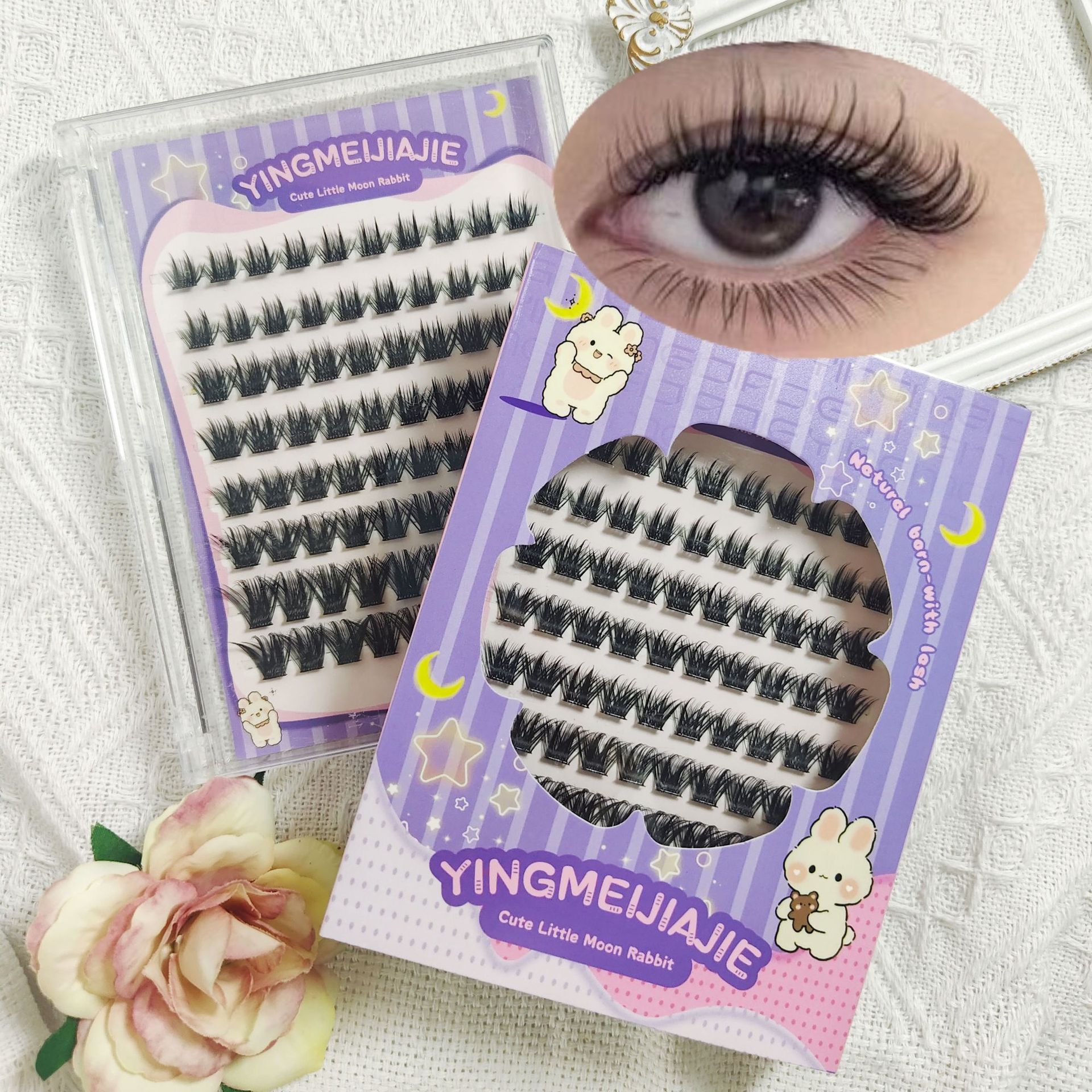 Parillas falsas transfronterizas sin pegamento herramientas de maquillaje de pestañas segmentales estilo cómico parillas falsas novatos sin pegamento parillas falsas