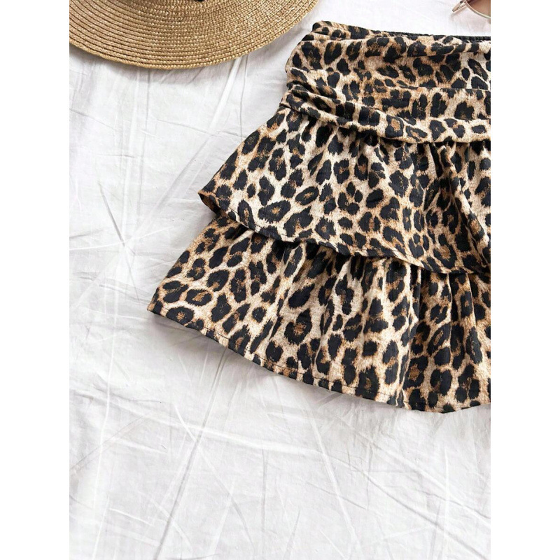 M 3610 nuevo TEMU transfronterizo comercio exterior agencia de mujeres retrógrado leopardo dobles pliegues vestido