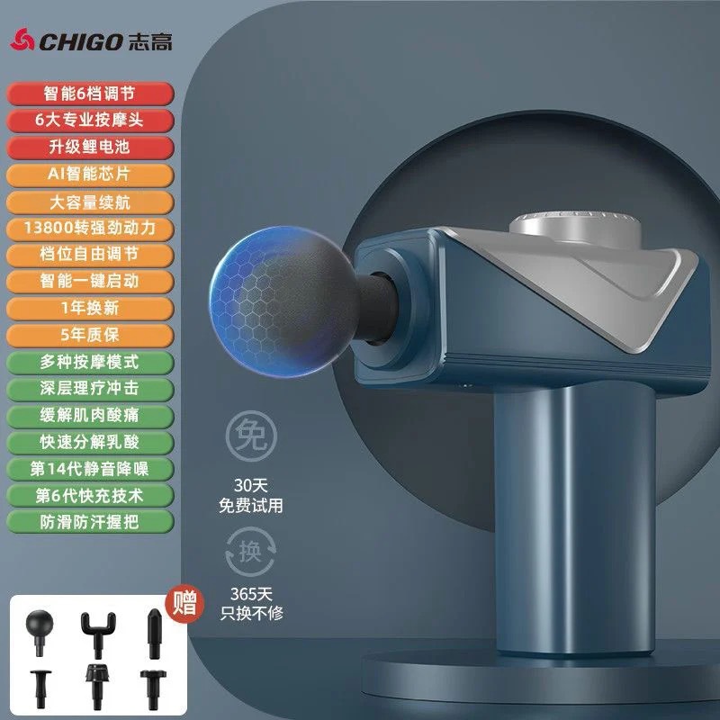 Professional grade blue button 6 head