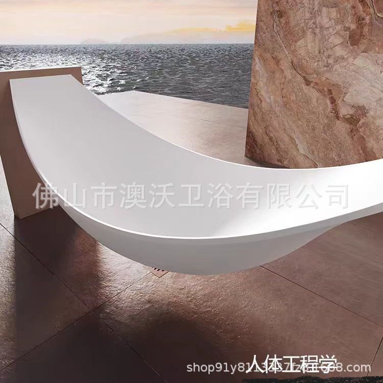 AOWO bañera de piedra artificial hotel de alojamiento doméstico multicristalino independiente hamaca de piedra Qimei bañera flotante