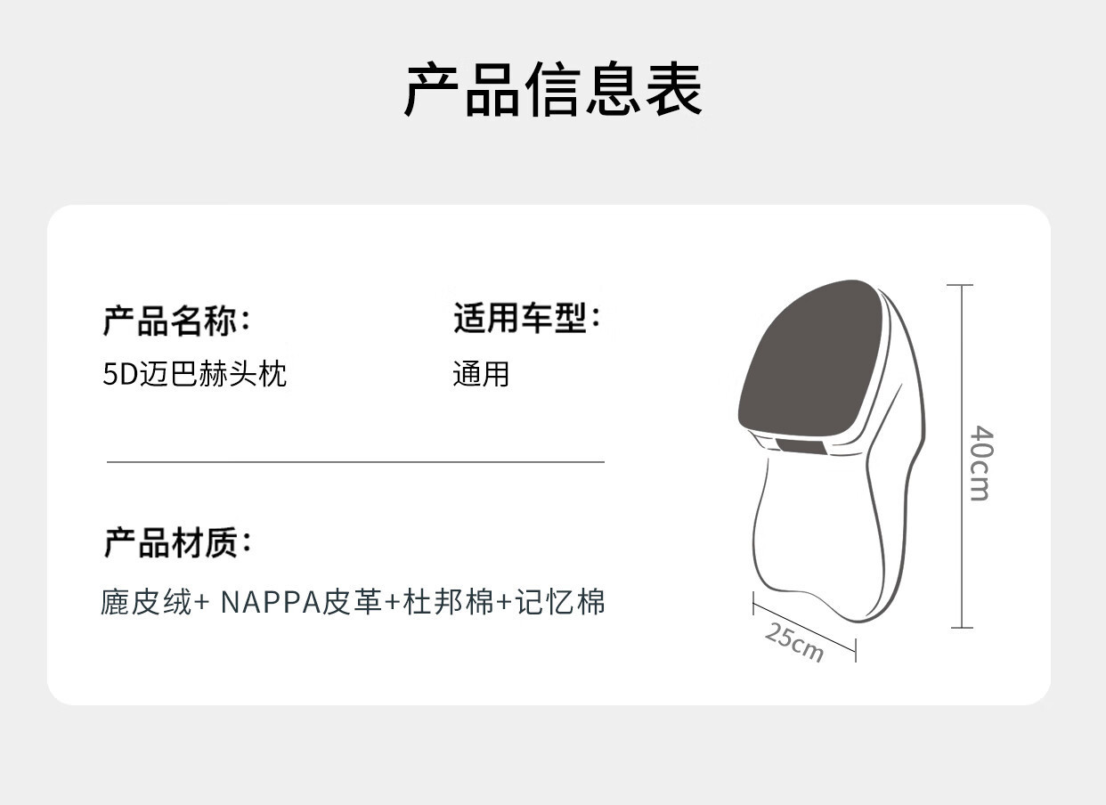 Car Headrest and Neck Pillow, Universal for All Seasons, Ventilated, Non-Slip, Wear-Resistant, Suede Memory Foam Neck Pillow, Car Cushion