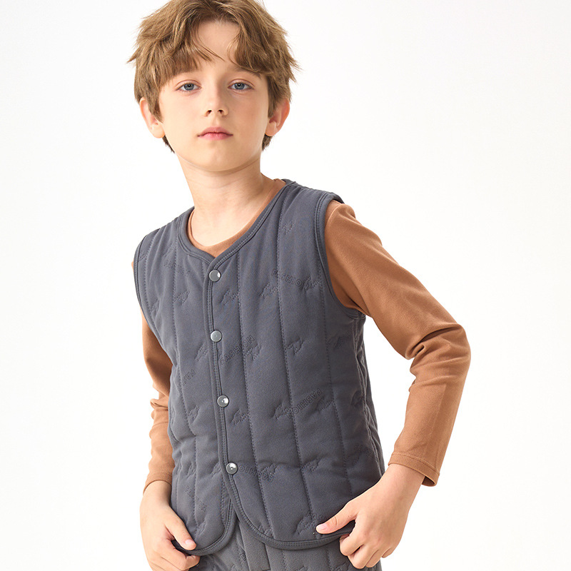 Chaleco cálido de otoño e invierno para niños más terciopelo engrosado nuevo estilo de base chaleco de algodón chaleco chaleco niños y niñas uniforme escolar artefacto