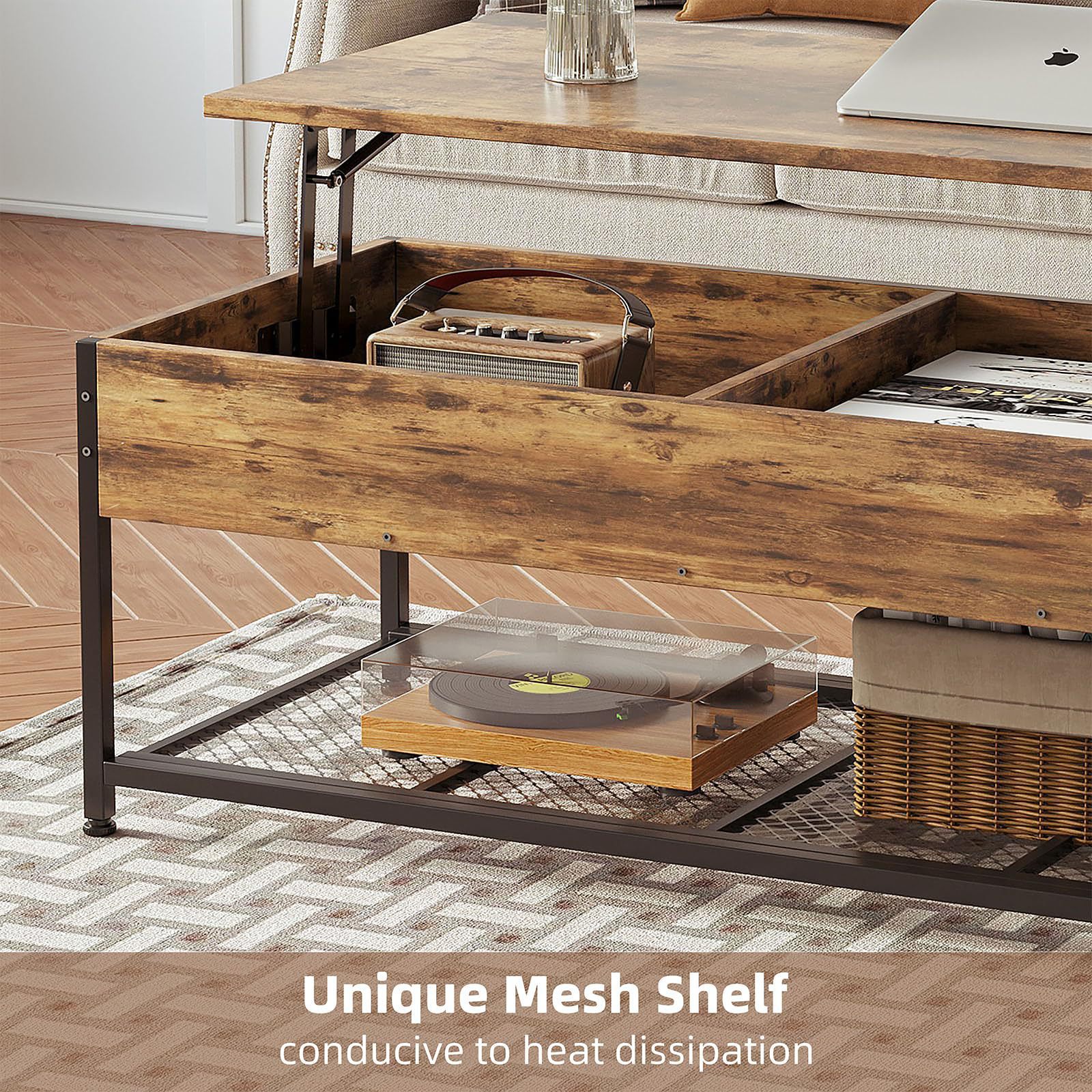 Mesa de té retro americana sala de estar simple mesa de té de hierro forjado moderna pequeña casa de lujo elevable mesa de té