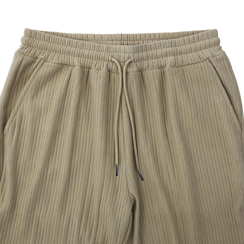 Herren Sweatpants Gestreift Lässige Gerade Hose Mit Hohem Bund_voghion.com