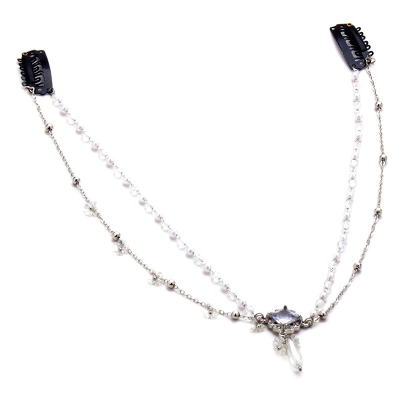 Exotic Headwear Hanfu Antique Hair Accessories Women's Elegant Headwear Crystal Eyebrow Pendant Bridal Head Chain Photo Props