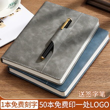 笔记本本子高级感商务办公便携随身携带带笔插工作记录记事本批发