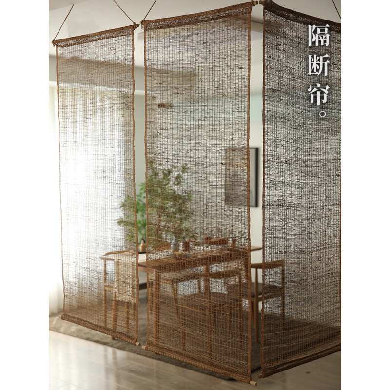 Ramie Roller Blinds Chinese Tea Room Retro Zen Blackout Curtains Screen Partition Curtain Decoration Linen Curtain Fabric Yiling