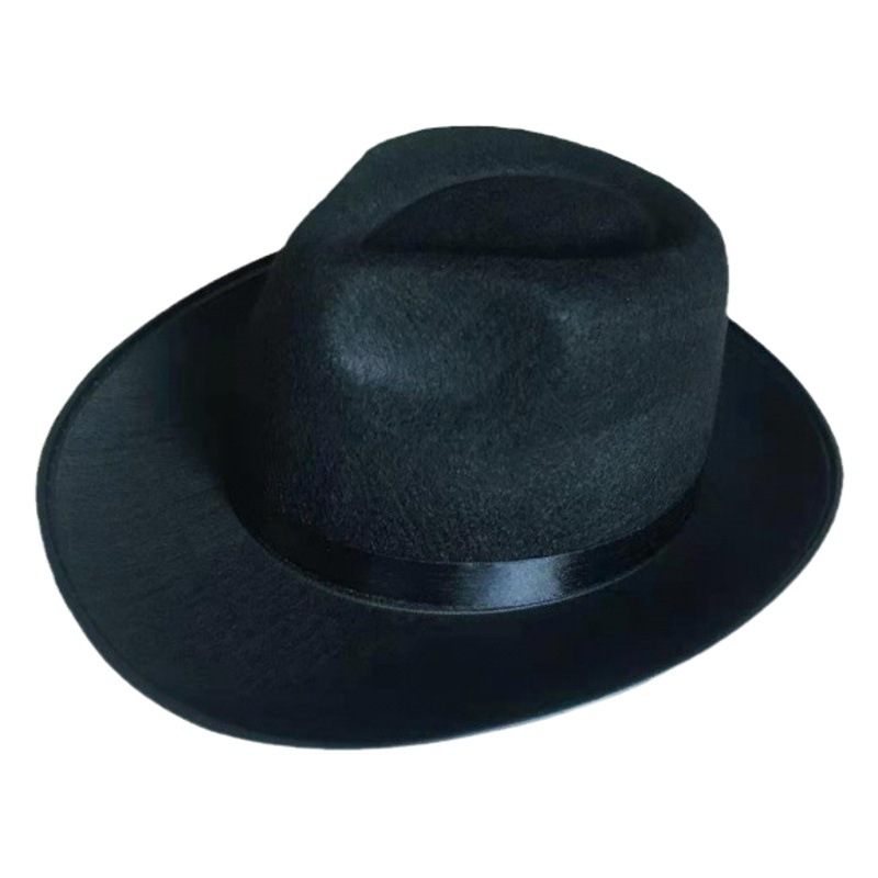 Sombrero de verano de los hombres sombrero de ala grande sombrero de playa retro Caballero nuevo jazz sombrero de la boda rendimiento sombrero de jazz negro