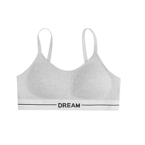 Dekansheng sports women's thin bra vest anti-exposure tube top girl bra Maillard American retro underwear