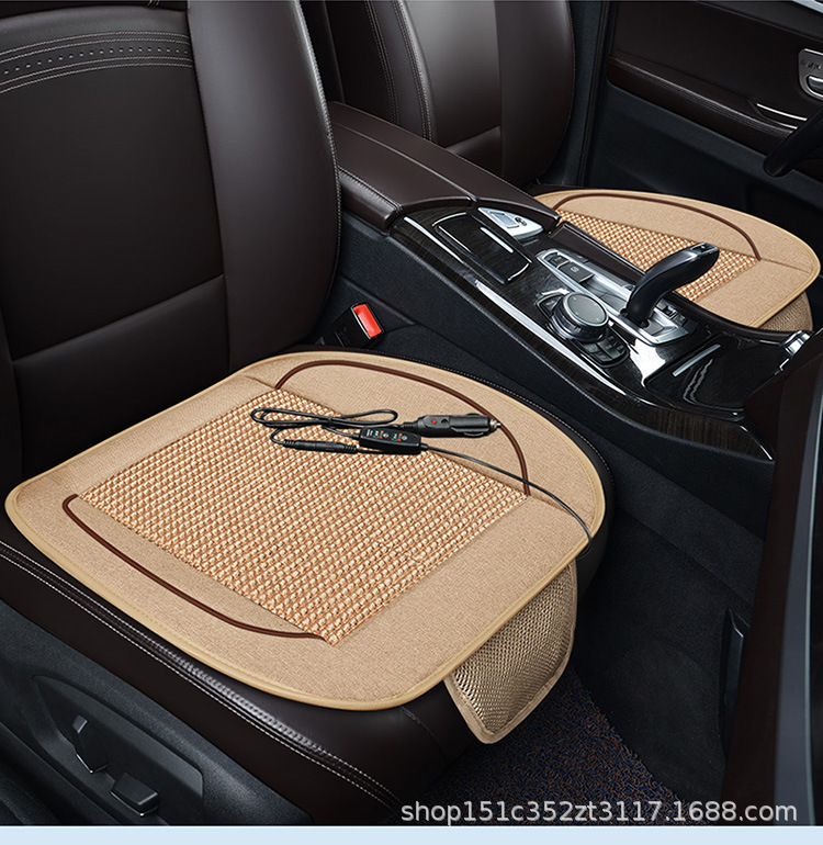 Car ventilation cushion with fan cooling cooling ice silk cooling cushion breathable truck backrest massage blowing seat cushion