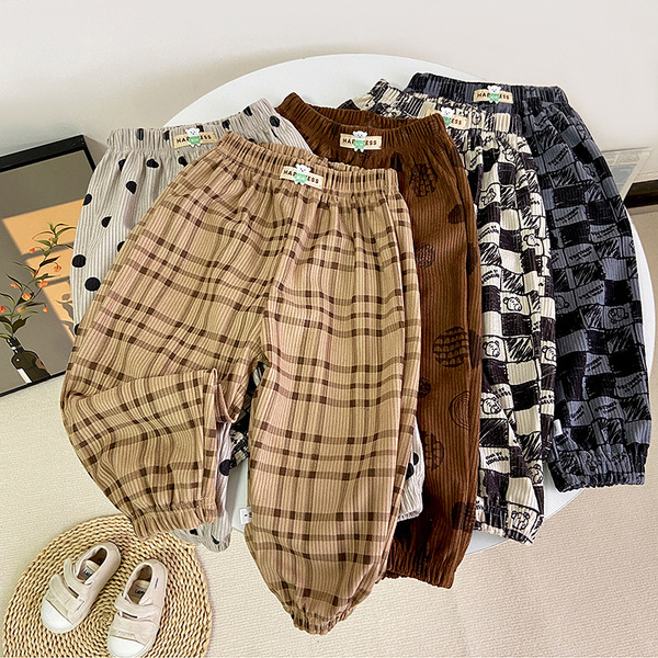 Cartoon children's demi-season velvet casual trousers for boys for…