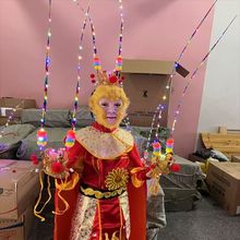 孙悟空紫金冠金箍棒状元帽儿童新款自动伸缩棒面具景区夜市热卖款