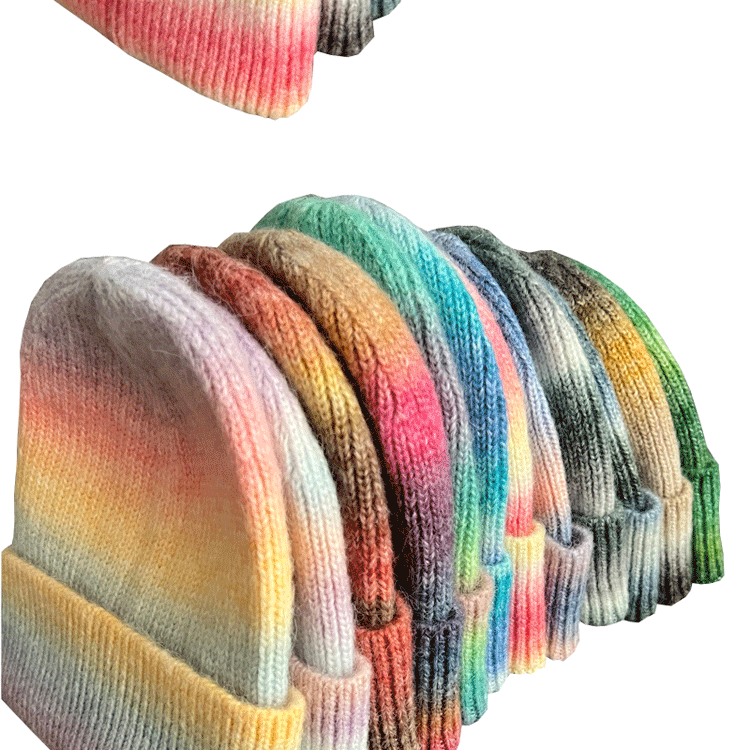 126g Weight Women's Vintage Style Stripe Eaveless Wool Cap