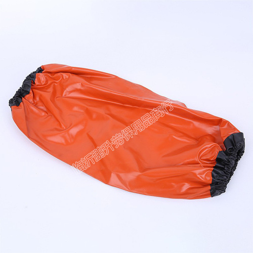 Black PVC Waterproof Adult Sleeve with Composite Cowhide, Thickened, Anti-Dirt, Oil-Proof Home Food Factory Protective Sleeve