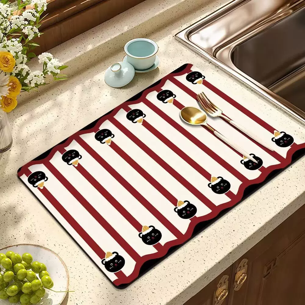 家用厨房台面碗具控水防滑垫美式风格茶几餐桌防烫隔热餐垫可批发
