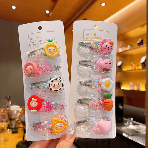 Children's hair accessories baby cute cartoon fruit sequin quicksand BB clip cute princess broken hair bangs clip hairpin