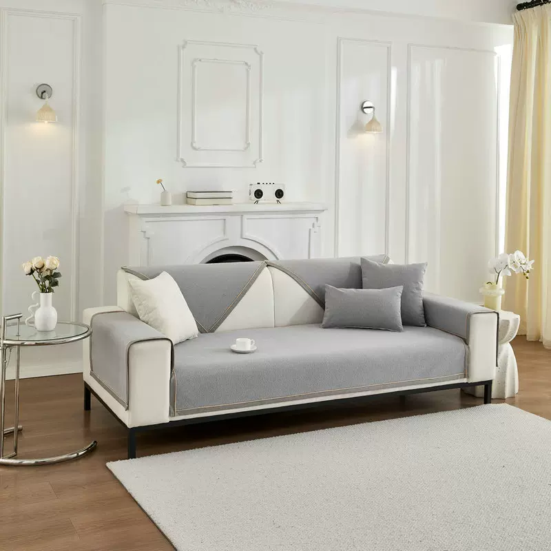 沙发垫雪尼尔沙发坐垫现代简约纯色防滑抱枕套设计雪尼尔材质款