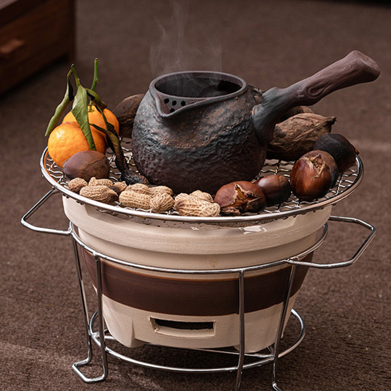 Tea roasting stove, earthenware barbecue, small clay stove, air stove, household indoor and outdoor tea roasting equipment, charcoal stove, carbon stove pic 14