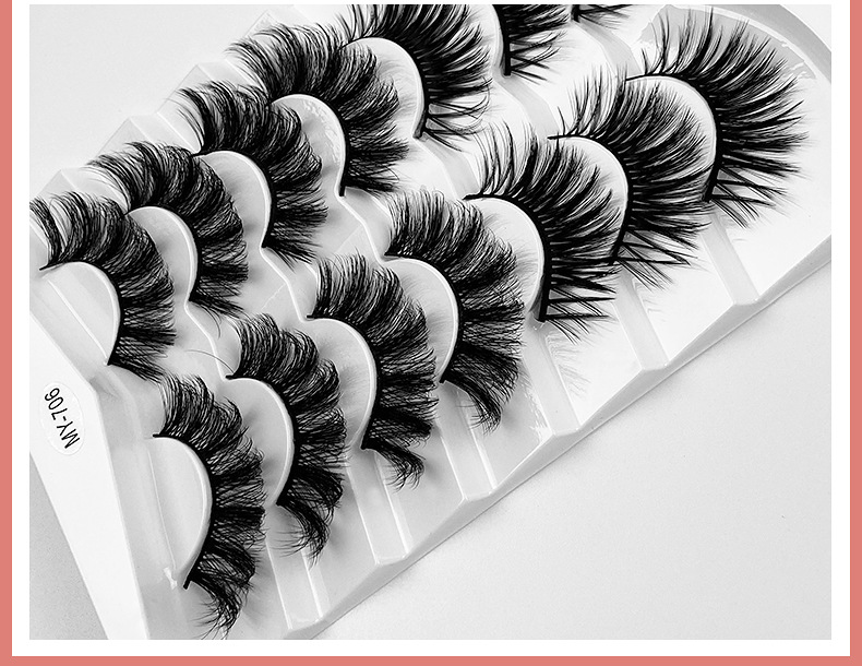 7 Pairs New  Multi-layer Thick Cross Artificial Mink Hair False Eyelashes display picture 18