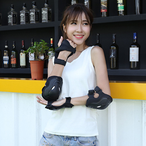 Skate Guard Set of 6 - Knee Pads and Wrist Guards - Ox Head Skate Guards for Men and Women - Skating, Ice Skating, and Skateboard Protection