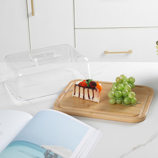 Korean-style Rectangular Cake Cover Tray Tasting Plate Cover Transparent acrylic Cover Dessert Shop Supplies Cheese Cover
