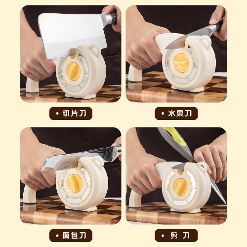 Six-in-One Knife Sharpener Household Multi-Function Knife Sharpening Gadget Chef Knife Scissors Fine Grinding Fast Knife Sharpener Honing Tool