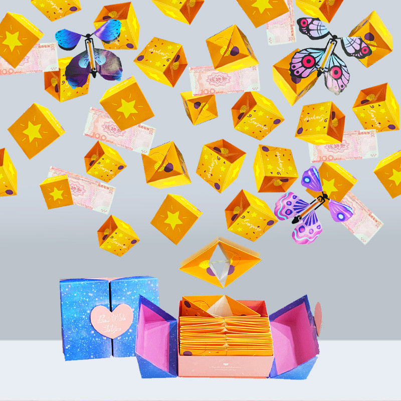 Tiktok mismo estilo caja de rebote sorpresa regalo de cumpleaños para amantes de larga distancia niños y niñas regalo creativo desgarrador